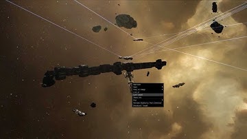 EVE Online: A medium size mining operation in null-sec.