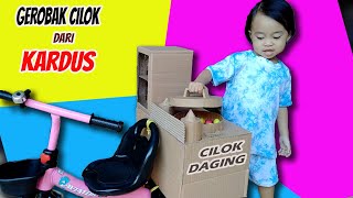 Cara Membuat Gerobak / Rombong Cilok Dari Kardus Bekas | Mainan Anak Dari Kardus