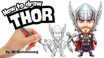 ⚡ How to Draw THOR | Easy Step-by-Step Marvel Drawing Tutorial for Beginners | ER Sketchmazing