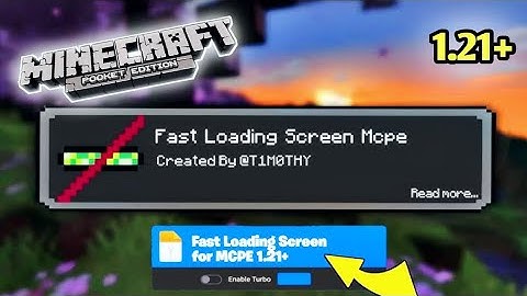 Fast Loading Screen Mod For Minecraft Pe. Solved Neither Loading Screen Problem. #mcpe #mods