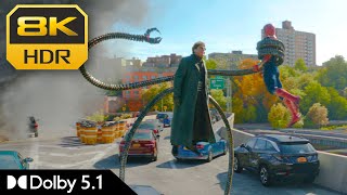 8K Hdr | Bridge Fight With Doc Ock - Spider-Man: No Way Home | Dolby 5.1