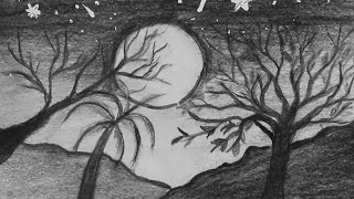 Natural Scenery Drawing Series Day 5 Night Sky Drawing
