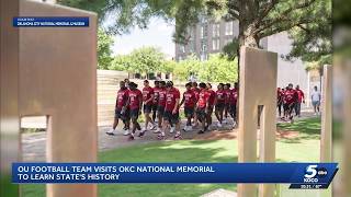 OU football team visits OKC National Memorial Museum to understand state s history and character