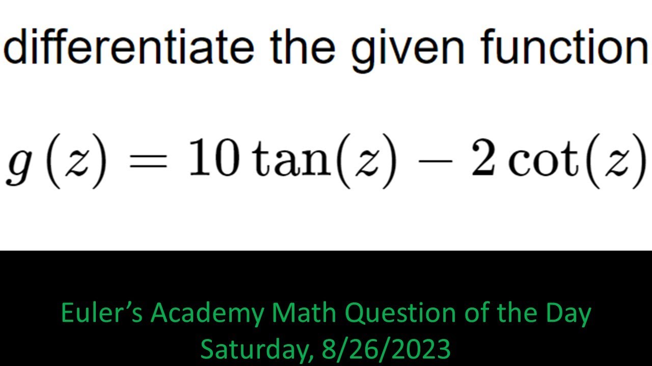 Math Question of the Day: Saturday August 26th, 2023