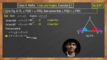 Q3 Ex 6.1, class 9 Math, lines and angles.