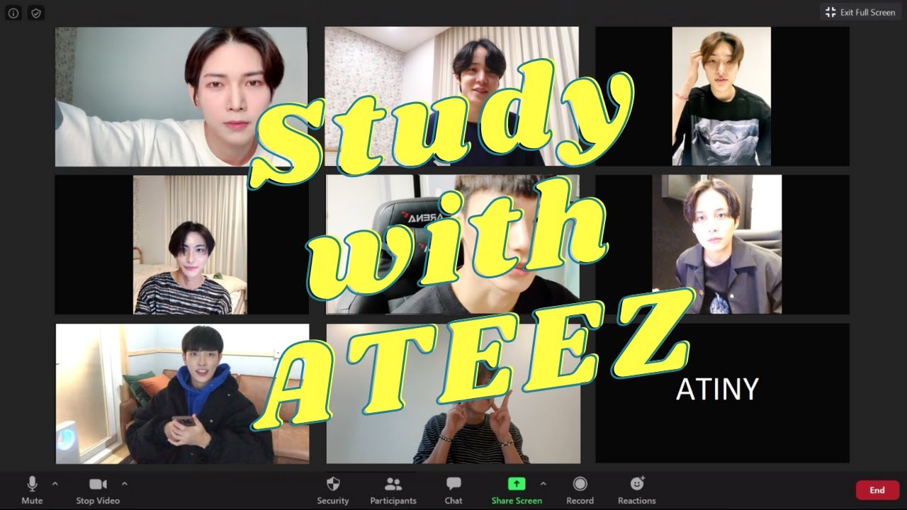 study with ateez (zoom version) | soft lofi bgm | 에이티즈 | 55 minutes