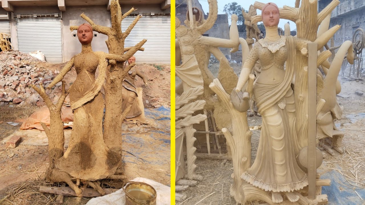 Saraswati mata ka natraj murti kaise banaye how to make Ajanta statue 🤙🗽by rahul Prajapati