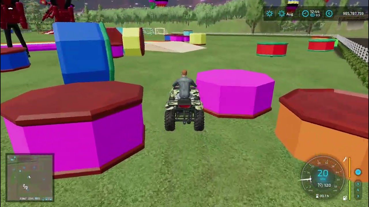 Mini Car Passing the Bumpy Rainbow Road in Running to Infinity