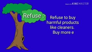 5R's :- refuse , reduce , reuse , repurpose and recycle