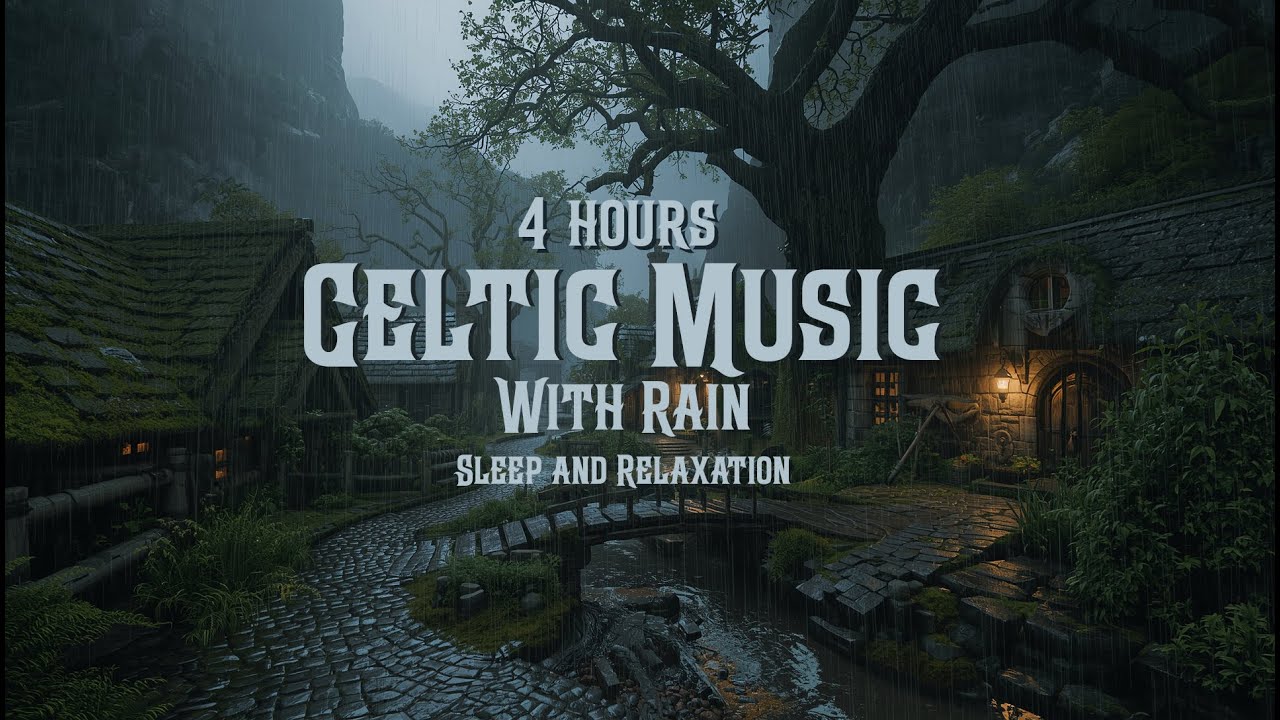 Celtic Rain in the Forest Village | Sleep Music & Ambient Rainstorm for Deep Rest and Relaxation