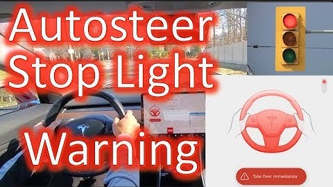 Tesla AutoSteer Stop Light Warning - Finally Got it on Video!