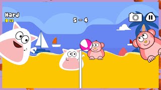Cat Pou v's Pink Monkey! Hard Game! | Beach Vollyball Pou Mini Game screenshot 5