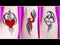 How to make beautiful tattoo at home heart tattoo with feather