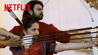 バーフバリとデーヴァセーナの弓無双シーン | バーフバリ 王の凱旋 | Netflix Japan