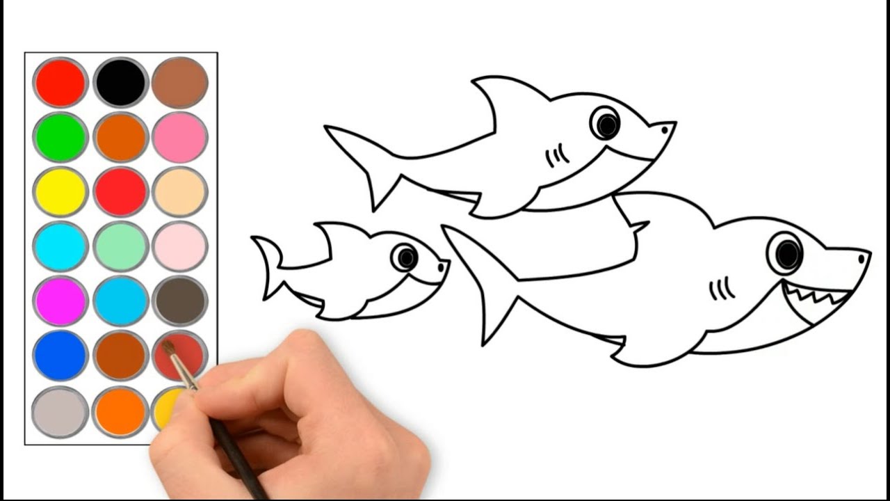 Como Dibujar Y Colorear A La Familia Baby Shark Tiburon Bebe Maxresdefault