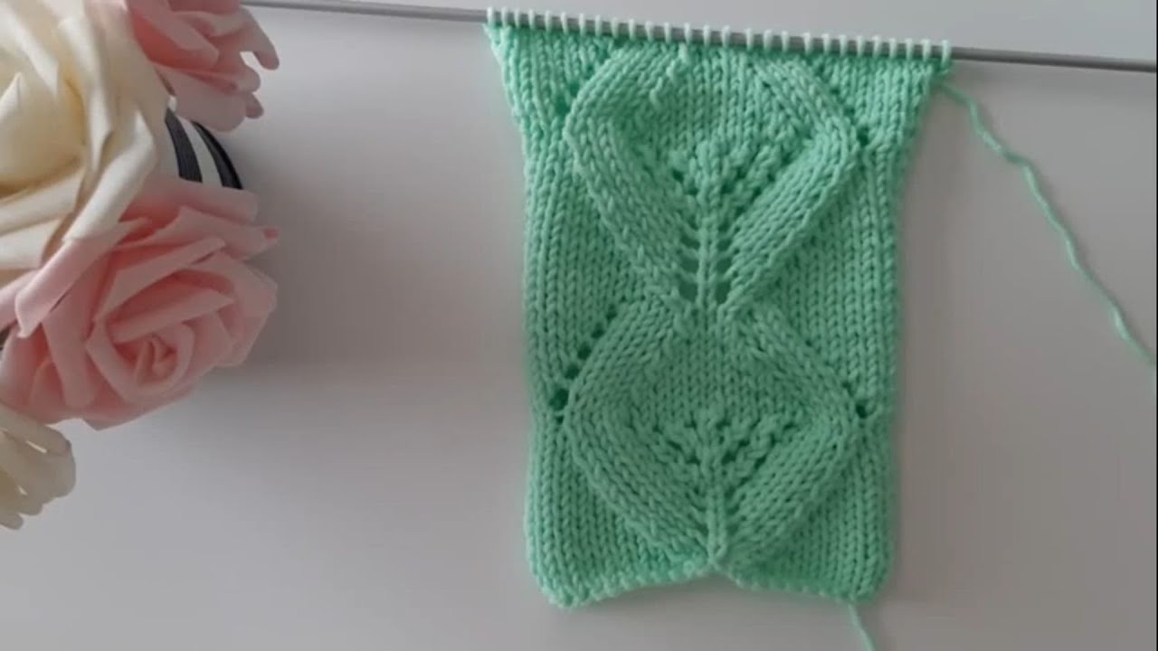 Motivo foglie ai ferri n°6 / Leaf knitting pattern /ojas ados agujas ...