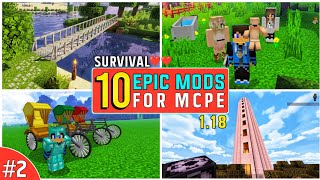 Top 10 epic mods for minecraft pocket edition || Best Minecraft mods 1.18 || UG Adventure ||