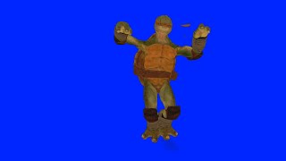Ninja Turtles Michelangelo Dancing Blue Screen
