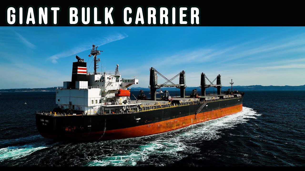 A Giant Bulk Carrier Leaving the Bay | 4K Drone Cinematic