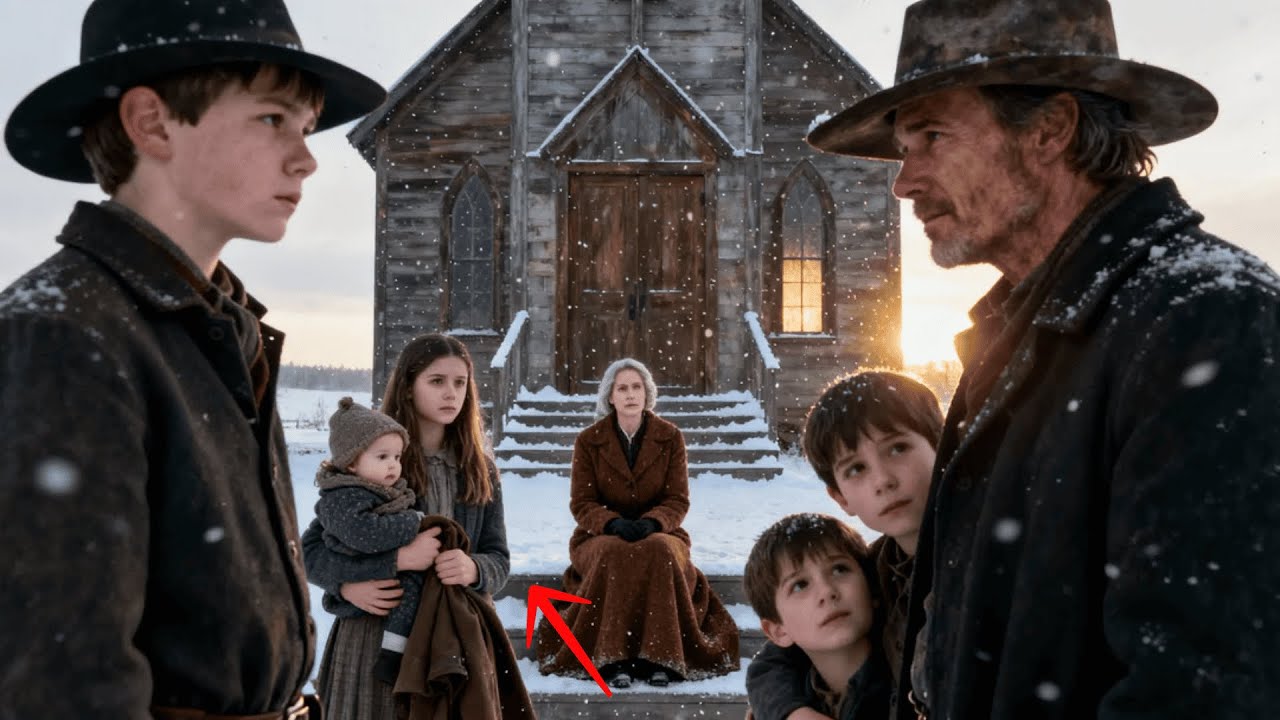 A Widow Hesitated on the Steps — The Cowboy Said Quietly, “You’re not interrupting anything.”