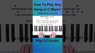 How to Play Any Song on Piano - 4 Chords! www.lillaszasz.com #shorts #tutorial #piano #worship #easy