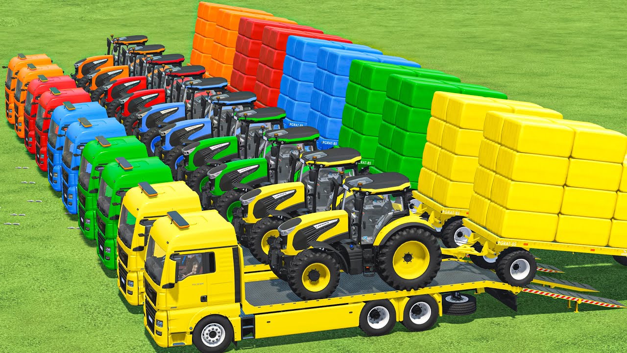 Bales With Colors | Auto Loading Bales With LANDINI Tractors In Fs22 | Farming Simulator 22