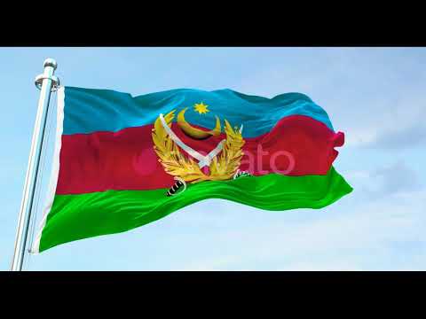 Azerbaycan Silahli Quvveleri Bayragi dalgali (stock Loop 4K)