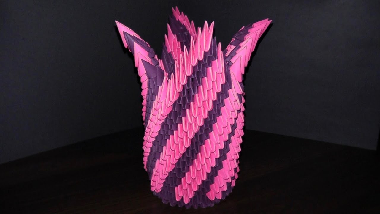 3D origami paper flower vase with their hands master class (tutorial) YouTube