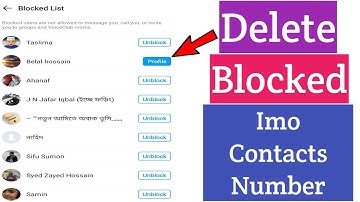 How To Delete Imo Blocked Contacts Number