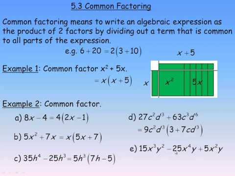 Common Factoring