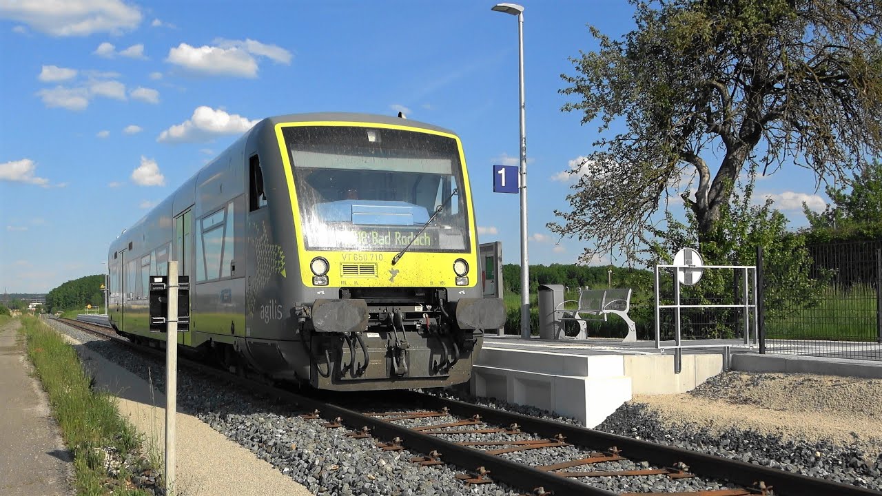 ‼NEU‼ Bahnhaltepunkt Coburg-Beiersdorf auf KBS831 Coburg-Bad Rodach mit agilis BR650 auf Y-Schwellen