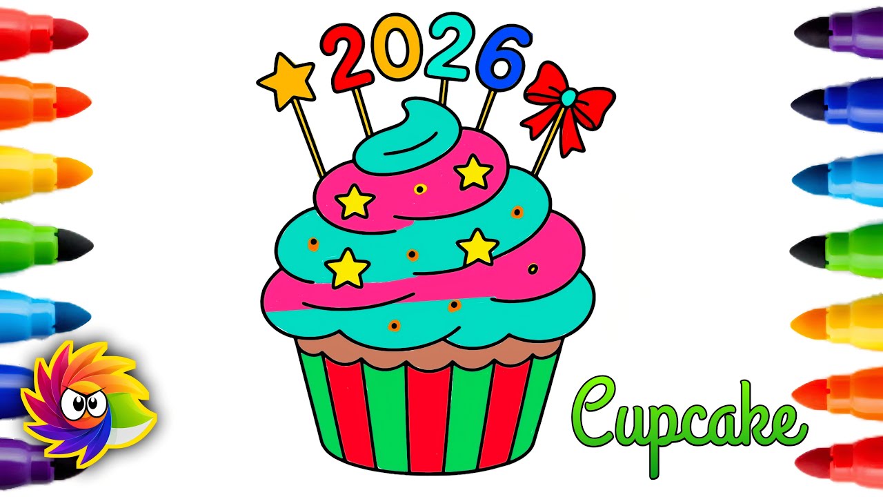 How to Color CUPCAKE 🧁 2026 | Kids Coloring | Colors Tumble. 