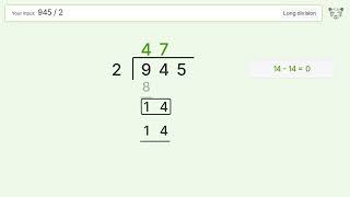 Long Division Problem 945/2: Step-by-Step Video Solution