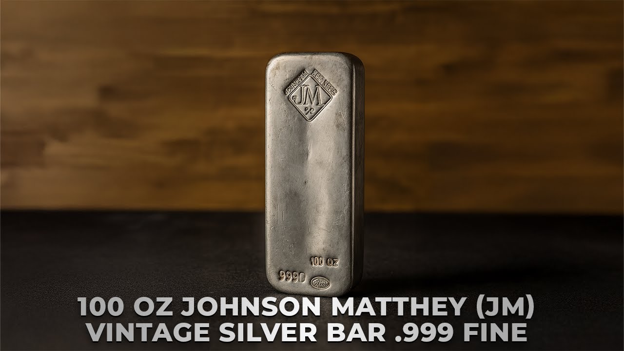 100 oz Johnson Matthey (JM) Vintage Silver Bar .999 Fine - YouTube