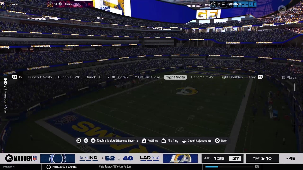 Madden 26 cfm colts vs rams