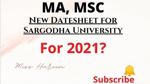 Revised Datesheet from Sargodha University for MA | MSC