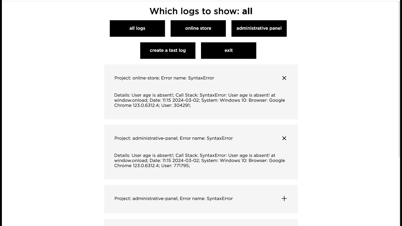 Logging service React Node Mongodb - YouTube