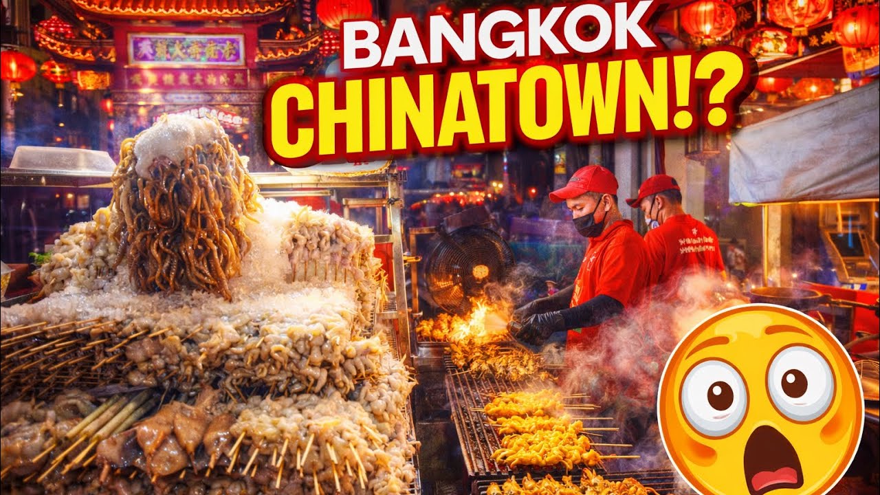 Bangkok Chinatown Walking Tour | Street Food ASMR, Local Life & Night Market Vibes