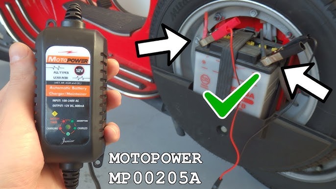 MOTOPOWER MP00207A 12V 2Amp Cargador/Mantenimiento automático de batería  automático para baterías de Plomo y baterías de Iones de Litio : :  Coche y moto