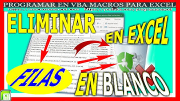 183 ❤️ Como ELIMINAR FILAS 🔥 VACIAS en EXCEL Rapido