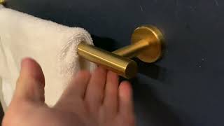 JQK Bath Towel Bar, 24 Inch Brushed Light Gold Towel Rack Bathroom Review