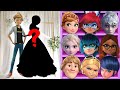 Wrong Love Couple Ladybug Cat Noir Viperion Elsa Jack Frost Queen Bee Anna Miraculous Heads Puzzle