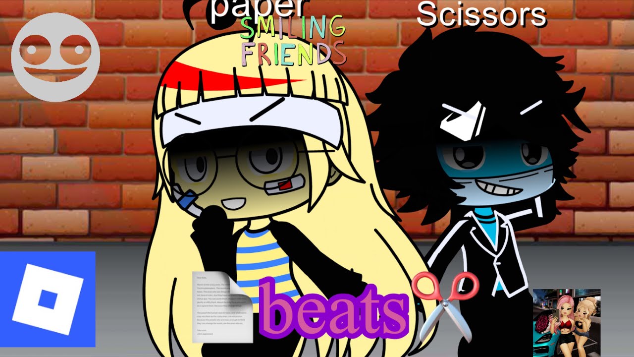 I n Roblox: x smiling friends dance battle between paper and scissors from @Nickelodeon’s  RPS 