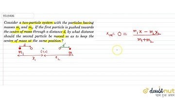 Consider a two particle system with the prticles having masses `m_1 and m_2`. If the first prtic...