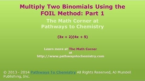 Multiply Two Binomials Using the FOIL Method Part 1