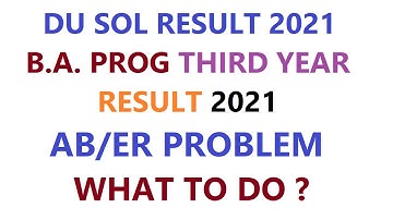 DU SOL Third Year BA Prog Result AB & ER Problem | Solution of AB & ER PROBLEM | Classroom Study