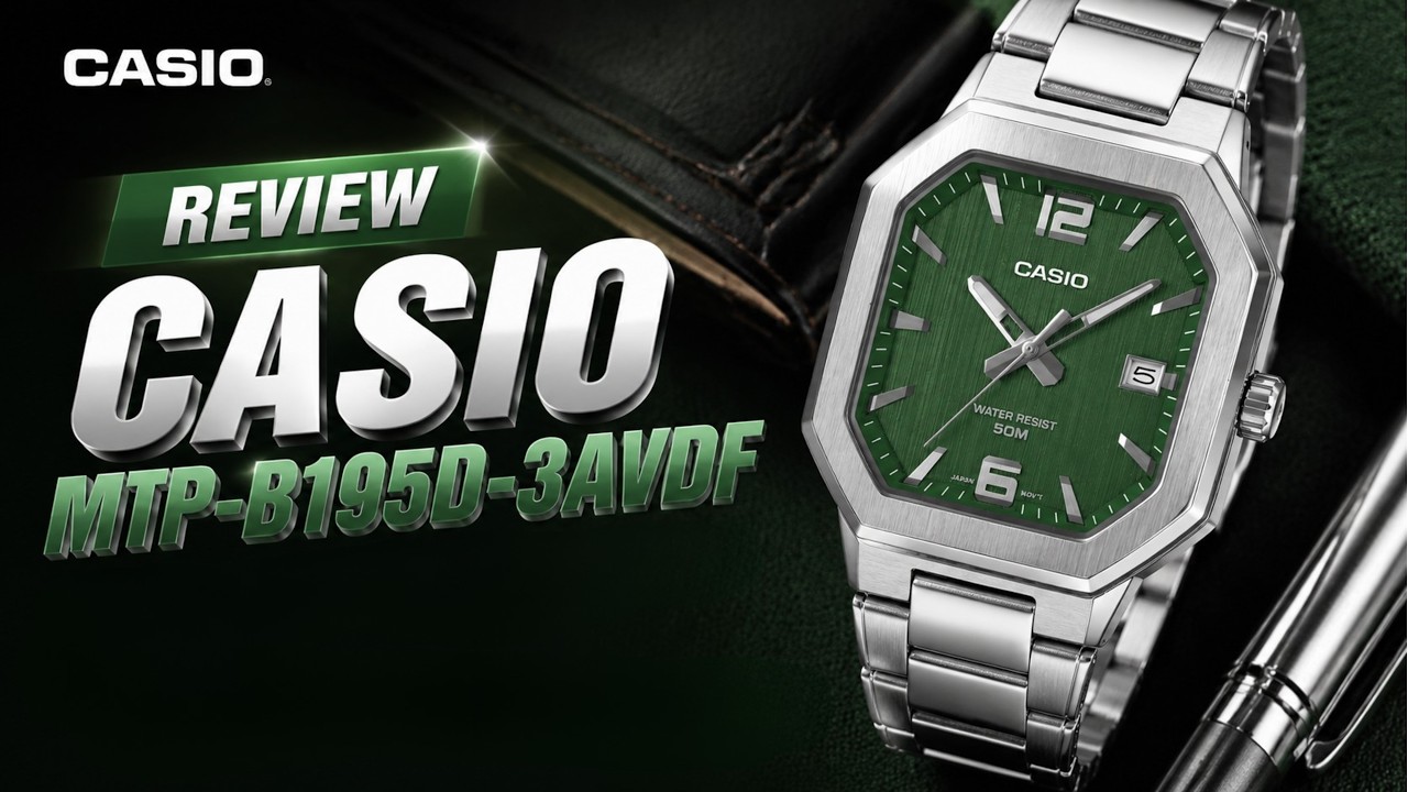  Review Đồng Hồ Casio MTP-B195D-3AVDF: Đồng Hồ Casio Mặt Số Xanh Bộ Máy Quartz Đẹp Nhất Tầm Giá