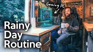 Cozy Vanlife Gaming on a Rainy Day | Fall Morning Routine