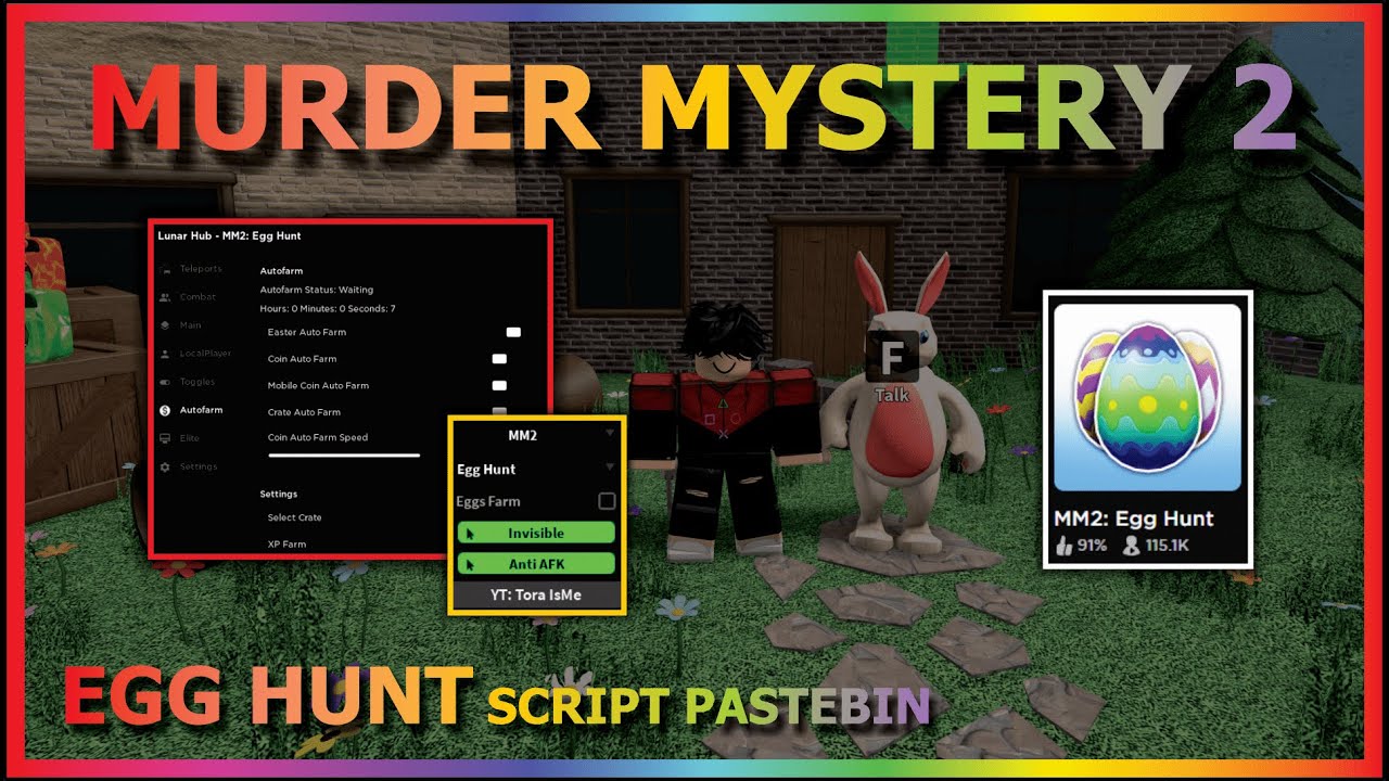 MURDER MYSTERY 2 Script Pastebin 2023 UPDATE EASTER AUTO FARM EGG, ESP, INVISIBLE