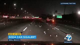 Soda cans on 405 in Seal Beach create bumpy road for drivers I ABC7